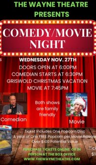 First Year Anniversary Comedy/Movie Live Comedian & National Lampoon’s Christmas Vacation